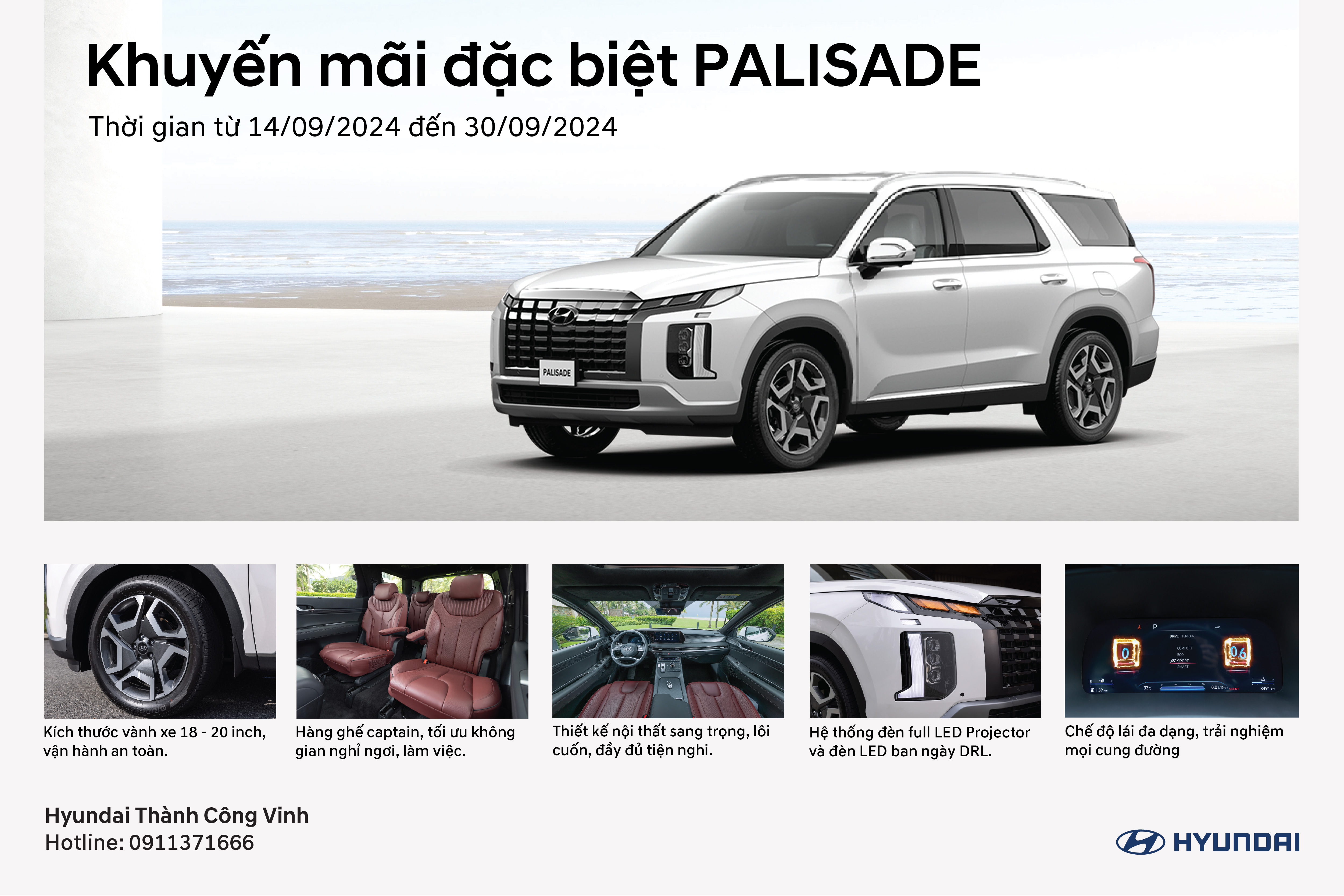 ƯU ĐÃI CỰC LỚN CHO DÒNG XE PALISDAE TẠI HYUNDAI VINH